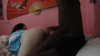 Chunky chick getting banged really hard by her ghetto boyfriend