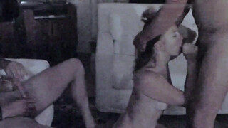 Beautiful MILF doing a MMF trio with partner and friend