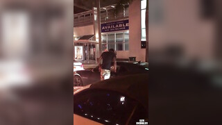 LOL WTF white girl sucking a black guys penis in public from her car