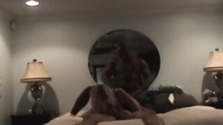 Blonde milf booty pounded by black dude in front of sissy hubby