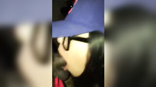 Mexican girl keeps sucking BBC after he came hard on her face