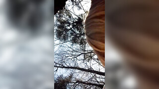 A fast fellatio outdoor getting his big dong sucked by white girl