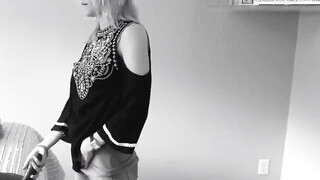 Slim blonde has a insemination interracial fuck with black lover