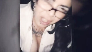 Mexican man screwing doggystyle his woman and sperm on her face