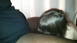 Inexperienced spouse really knows how to suck black penis and make him jizz in her mouth