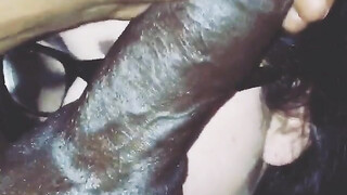 She worships that black cock and desires to swallow his sperm