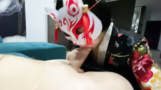 She starts with a really nice cock sucking and then banging